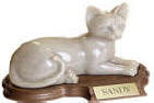 Faithful Feline personalized cat memorial Urn - Laying